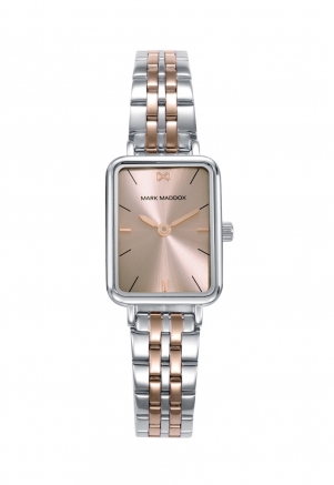 Alfama Montre boîtier en acier et bracelet bicolore acier et IP rose avec mouvement quartz