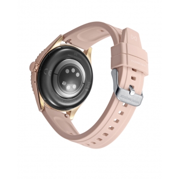 Reloj Smart de metal Ip rosa con correa silicona rosa - MS2001-70