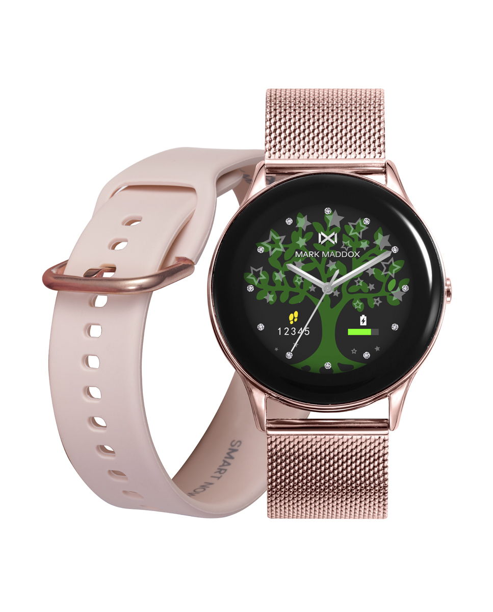 Reloj Mujer Smartwatch de hombre Smartnow de aluminio ip rosa con correa de  silicona rosa MS1001-70